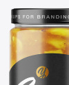 Сlear Glass Jar with Lupine Sauce Mockup