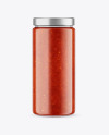 Сlear Glass Jar with Tomato sauce Mockup