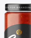 Сlear Glass Jar with Tomato sauce Mockup