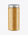 Сlear Glass Jar with Wholegrain Mustard Mockup