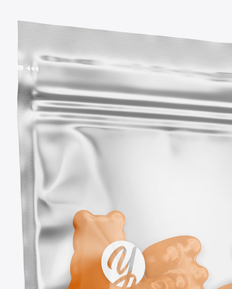 Stand-up Pouch with Gummies Mockup