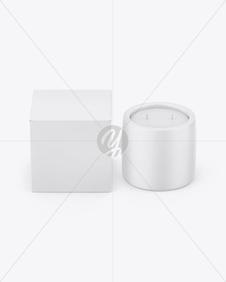 Matte Candle W/ Paper Box Mockup