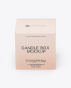 Matte Candle W/ Paper Box Mockup