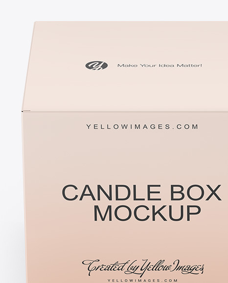 Matte Candle W/ Paper Box Mockup