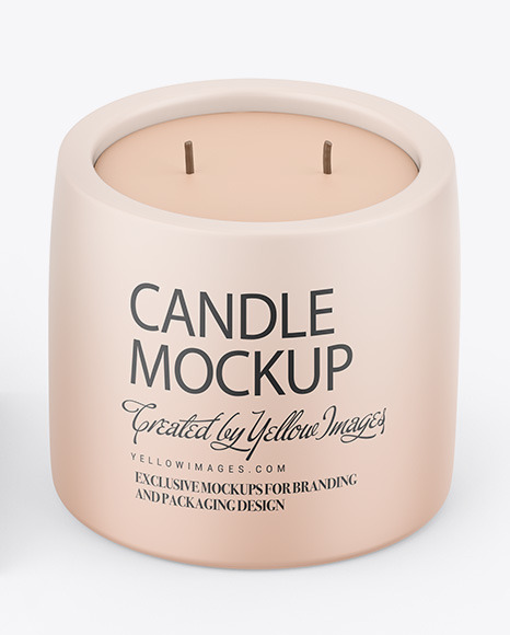 Matte Candle W/ Paper Box Mockup