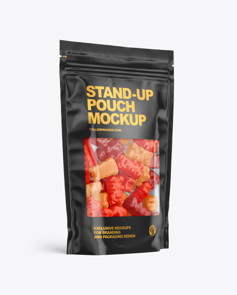 Stand-up Pouch with Gummies Mockup