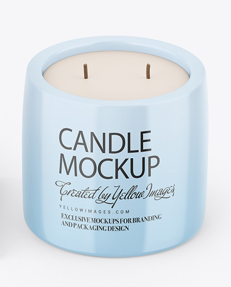 Glossy Candle W/ Paper Box Mockup