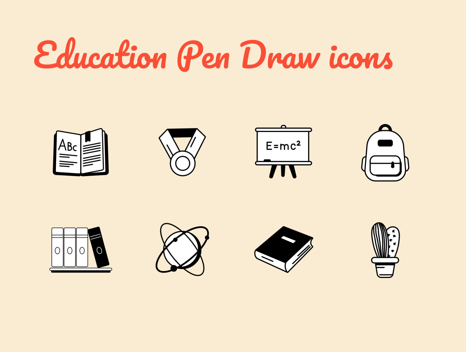 Education Pen Draw icons Education Pen Draw icons