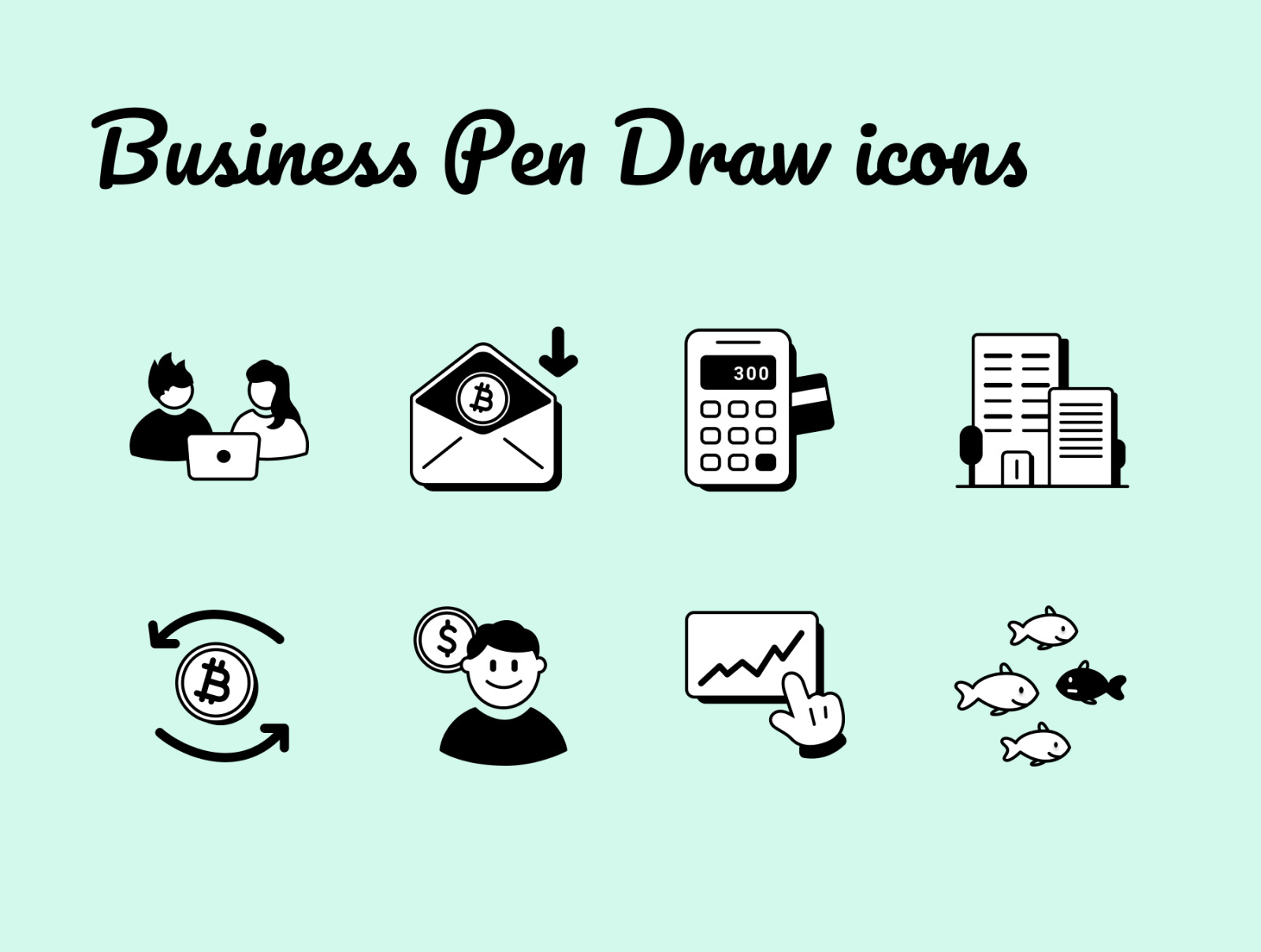 Business Pen Draw icons Business Pen Draw icons