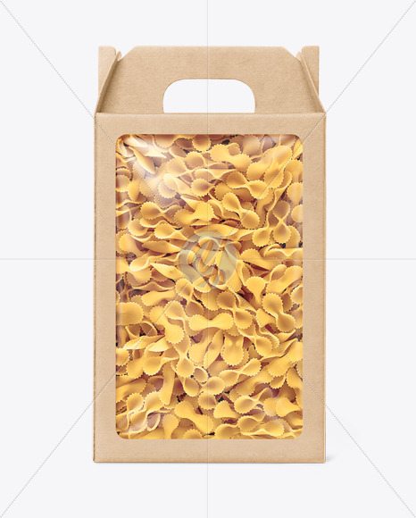 Kraft Box with Farfalline Pasta Mockup