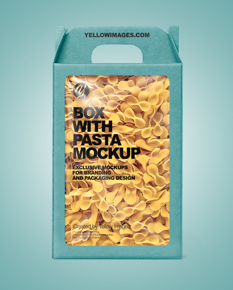 Kraft Box with Farfalline Pasta Mockup