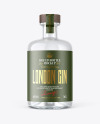 Dry Gin Bottle with Wooden Cap Mockup