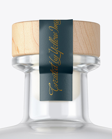 Dry Gin Bottle with Wooden Cap Mockup