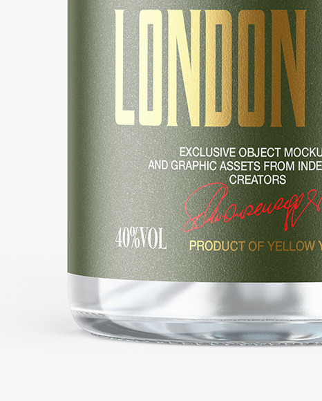 Dry Gin Bottle with Wooden Cap Mockup