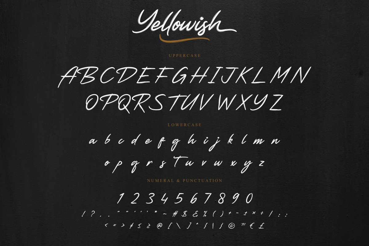 Yellowish Brush Script Font Yellowish Brush Script Font