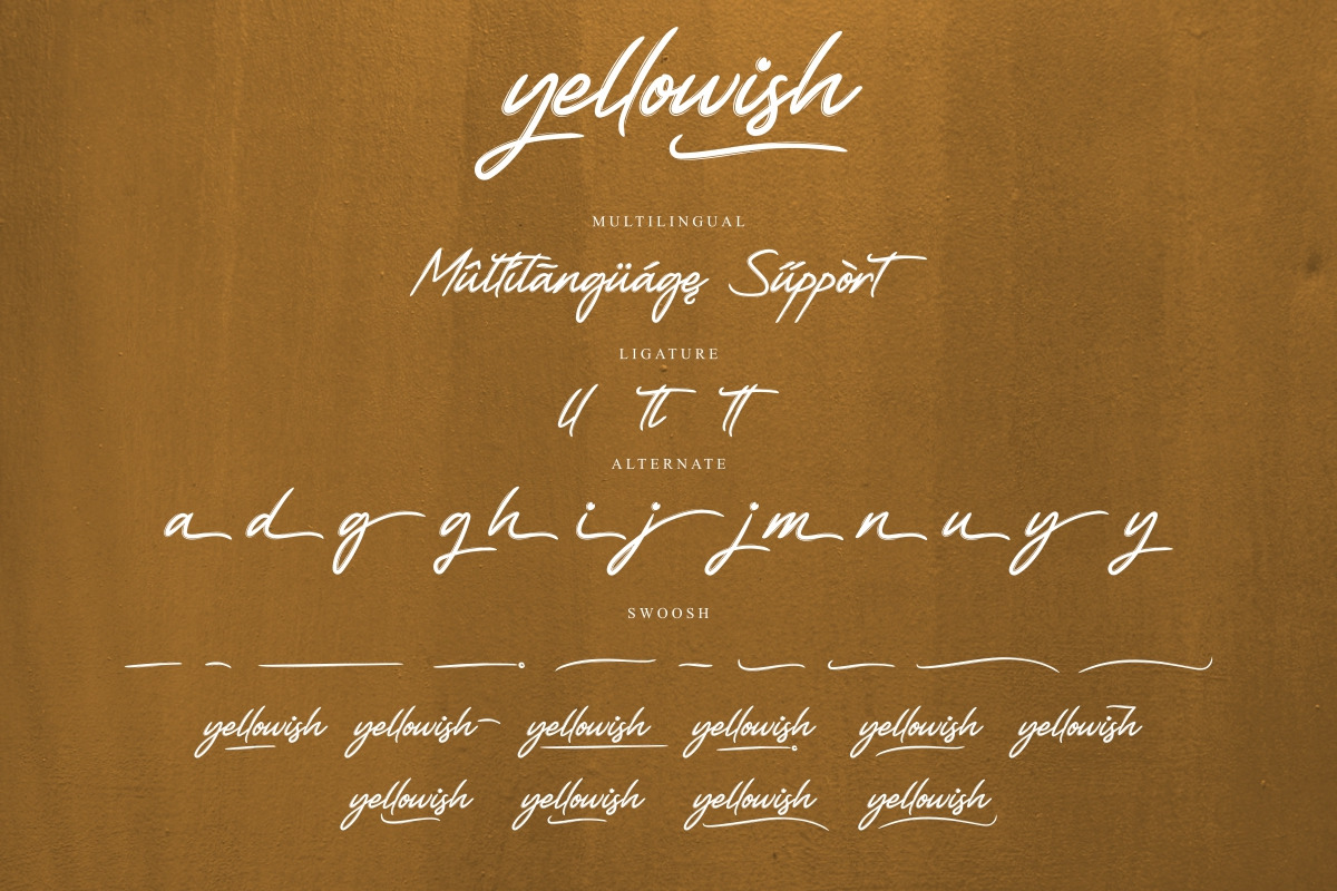 Yellowish Brush Script Font Yellowish Brush Script Font