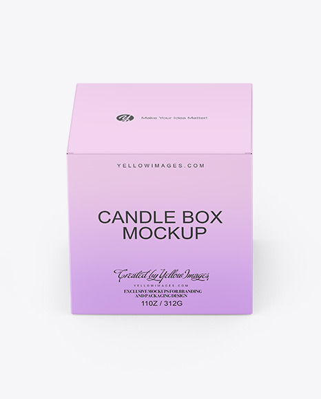 Glossy Metallic Candle W/ Paper Box Mockup