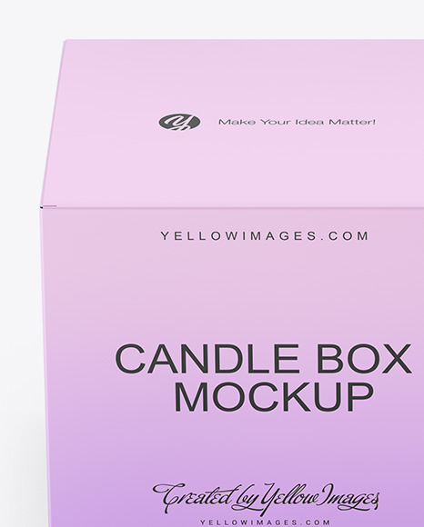 Glossy Metallic Candle W/ Paper Box Mockup