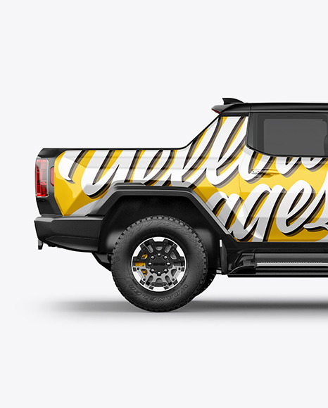 Electric Pickup Truck Mockup - Side View