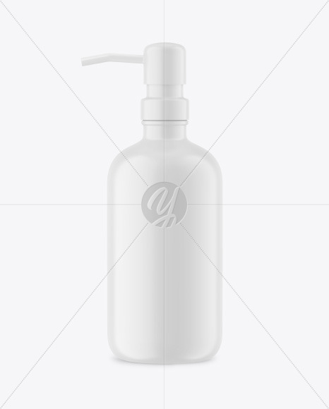 Matte Plastic Bottle w/ Pump Mockup