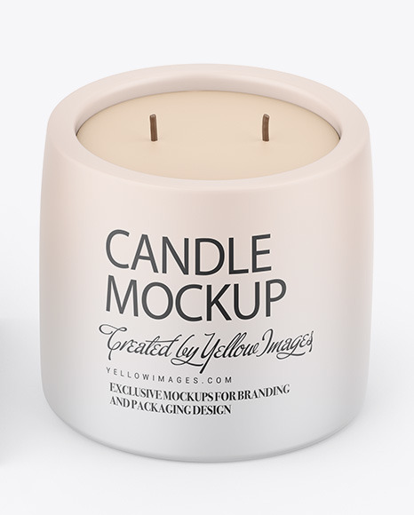 Matte Candle W/ Kraft Box Mockup