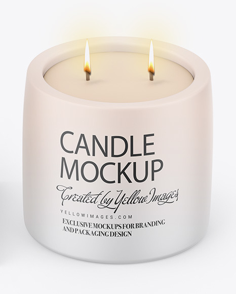 Matte Candle W/ Kraft Box Mockup