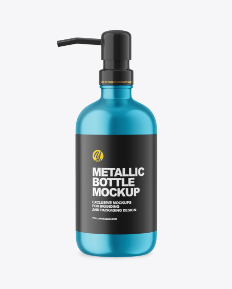 Metallic Bottle w/ Pump Mockup