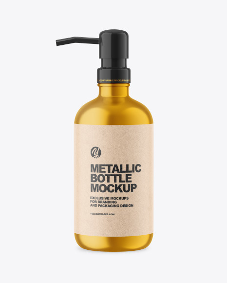 Metallic Bottle w/ Pump Mockup