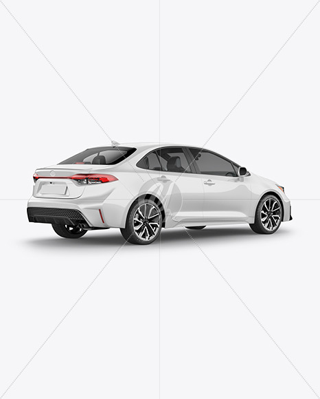 Sedan Mockup - Back Half Side View