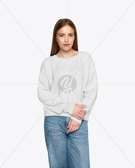 Girl in a Sweatshirt Mockup