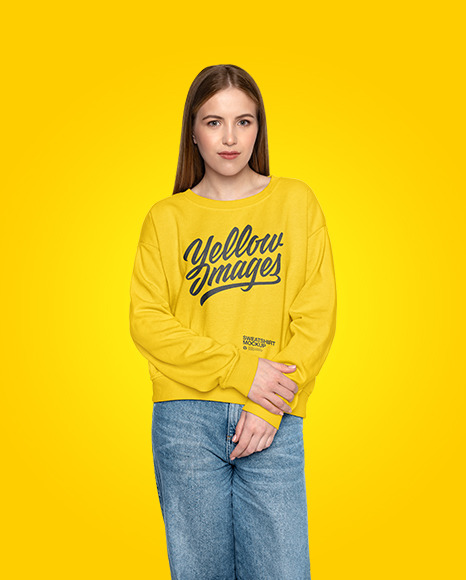 Girl in a Sweatshirt Mockup