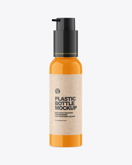 Glossy Plastic Sanitizer Bottle Mockup