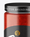 Сlear Glass Jar with Tomato sauce Mockup