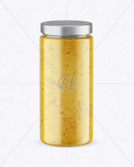 Сlear Glass Jar with Spread Mockup