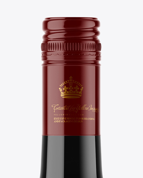 Dark Glass Wine Bottle with Screw Cap Mockup