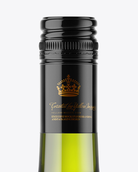 Green Glass White Wine Bottle with Screw Cap Mockup