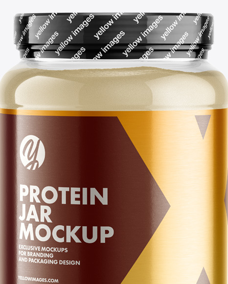 Clear Protein Jar Mockup