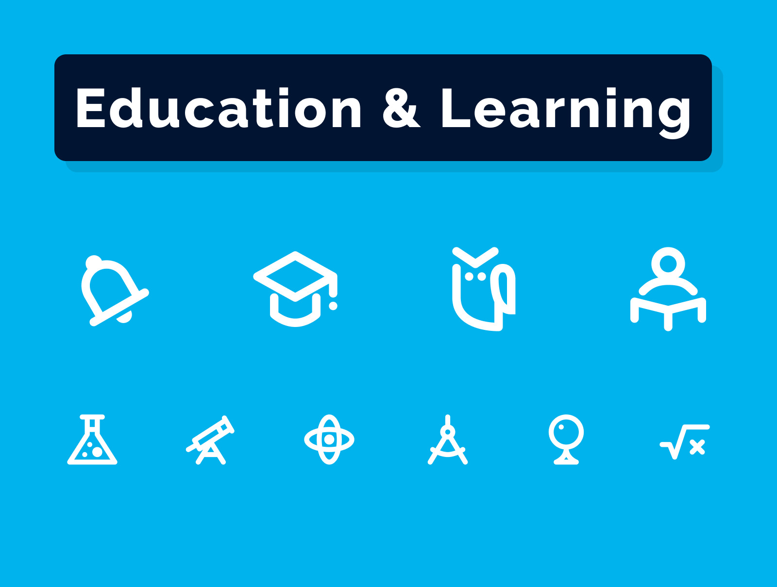 Education &amp; Learning Icons Set