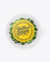 Transparent Plastic Container with Microgreen Mockup