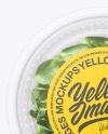 Transparent Plastic Container with Microgreen Mockup