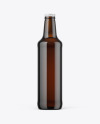 500ml Dark Amber Beer Bottle Mockup