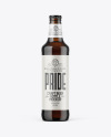 500ml Dark Amber Beer Bottle Mockup