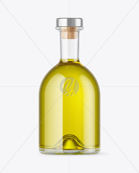 Olive Oil Bottle with Wooden Cap Mockup