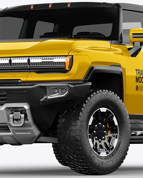 Electric Pickup Truck Mockup - Half Side View