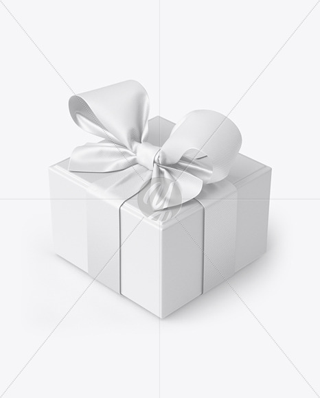 Gift Box With Tied Bow Mockup