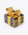 Gift Box With Tied Bow Mockup