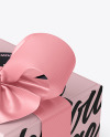 Gift Box With Tied Bow Mockup