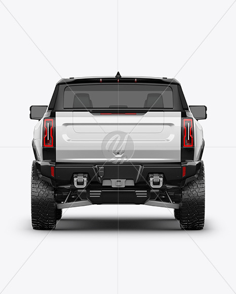 Electric Pickup Truck Mockup - Back View