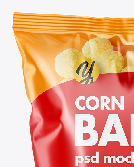 Plastic Bag With Corn Balls Mockup