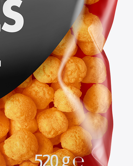 Plastic Bag With Cheese Balls Mockup